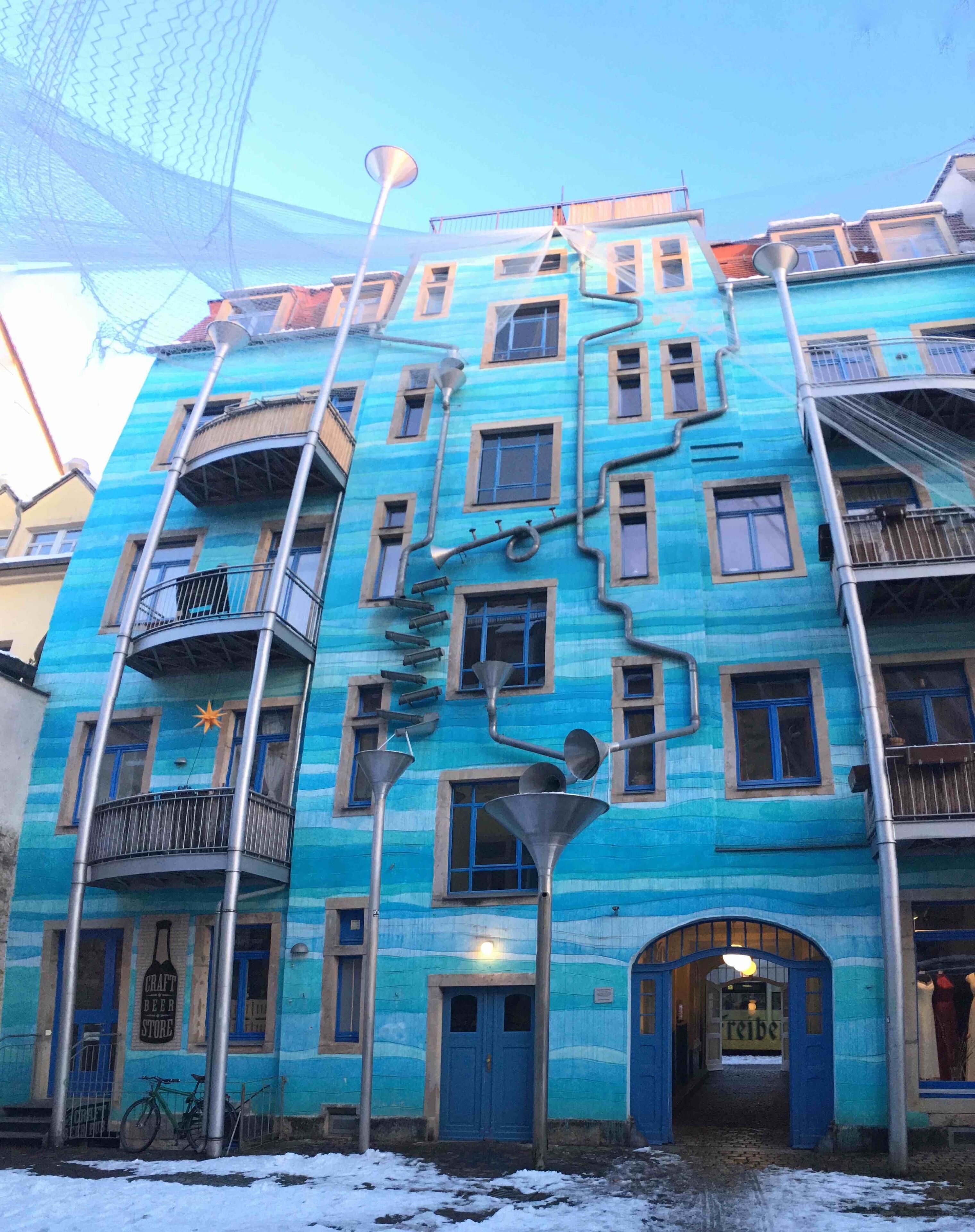 A cool and fun part of Dresden, totally different from the baroque old town. The passage is a cluster of charming courtyards with shops and small cafés.