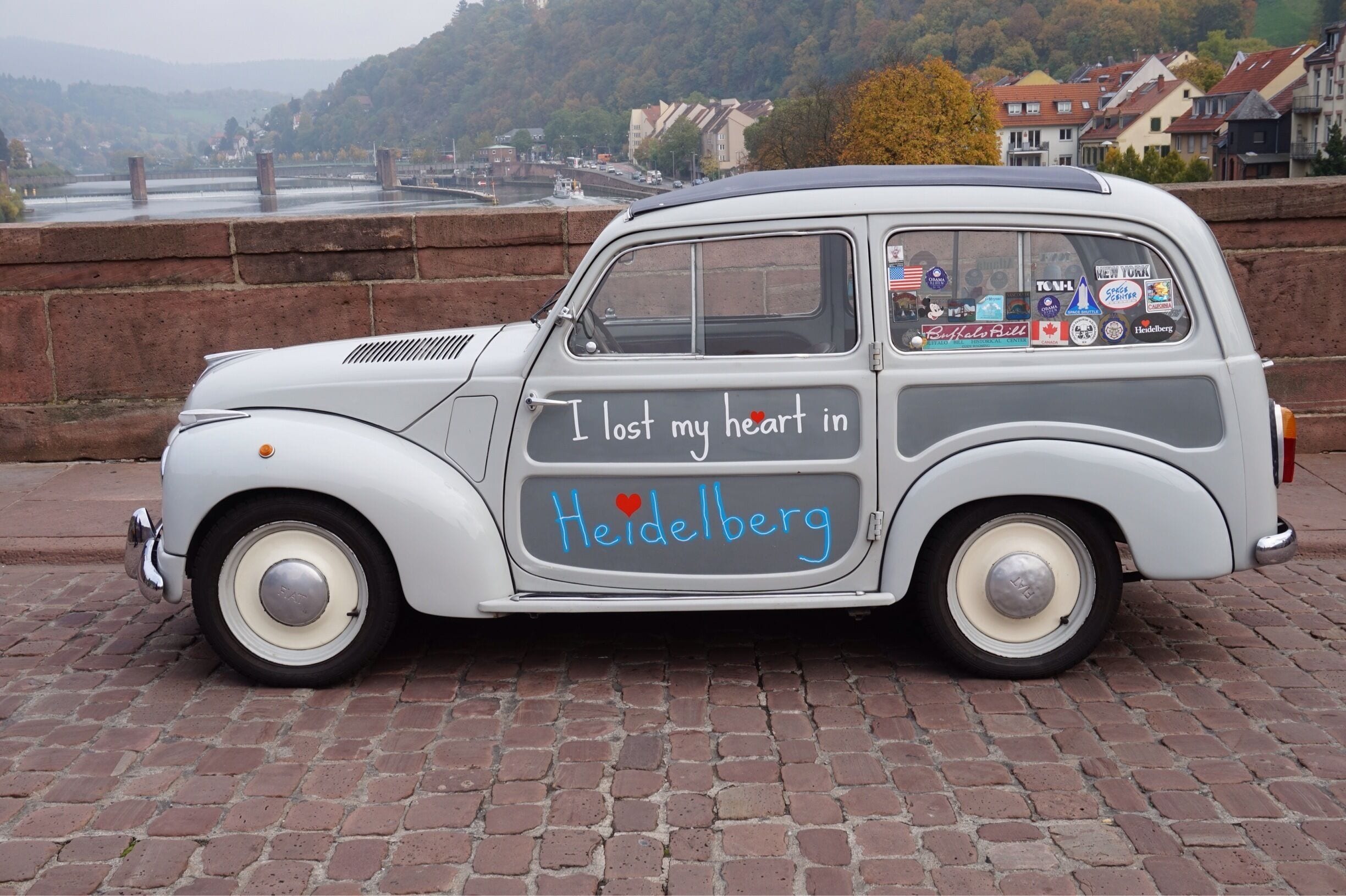 Keep an eye out for this funky little marketing ploy when in Heidelberg. I met the gent who owns it, on my way to go hiking the Philosenweg trail, on the Old Bridge 