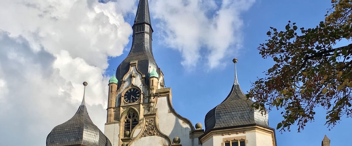 A church in a quiet neighborhood