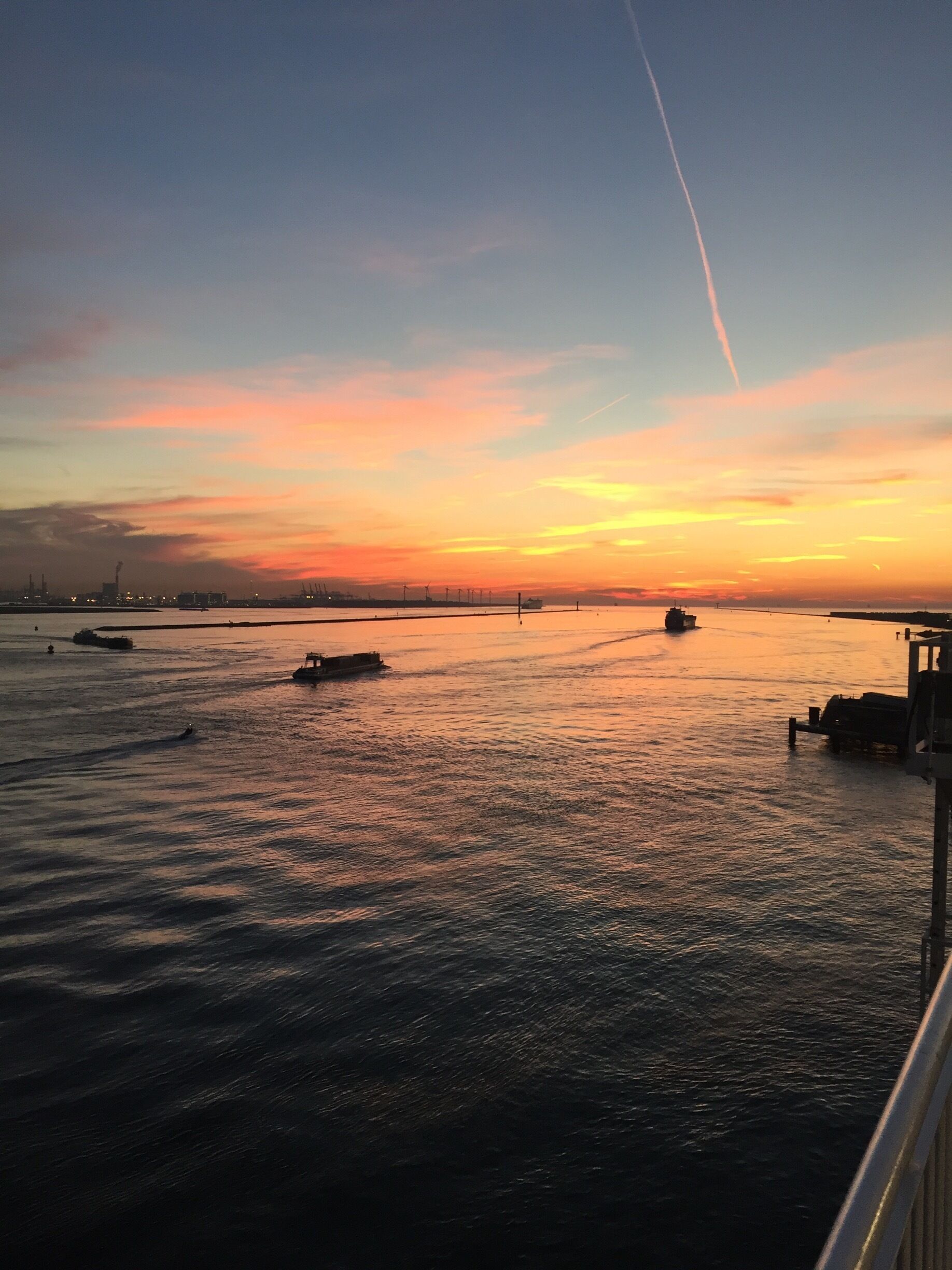 Amazing sunset over the mouth of the river 