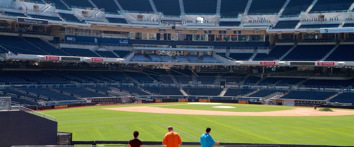 Petco Park as well as a small group of people