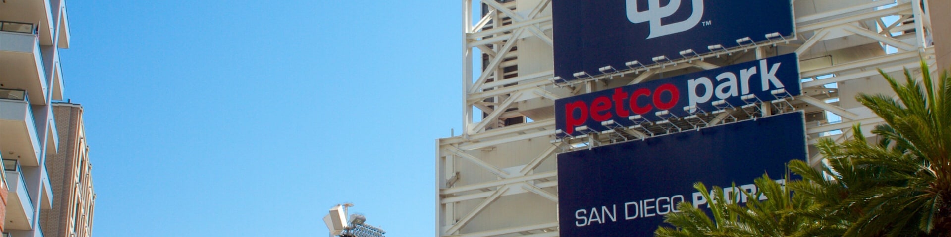 Petco Park which includes signage