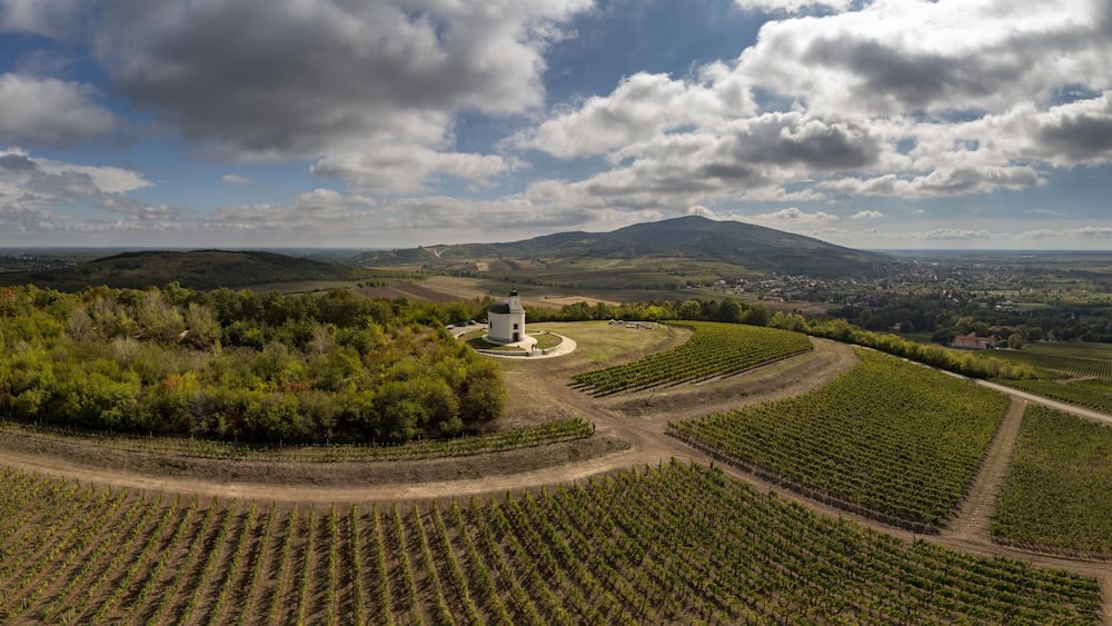Saint Theresa chapel in Tarcal, Zemplen, Religious building on top of a wine yard in Tokaj wine region, Hungary.