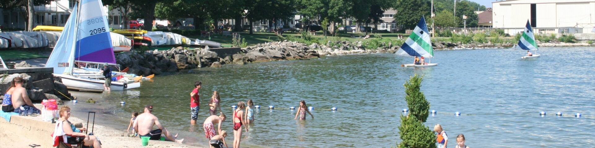 Sandusky featuring sailing, swimming and a beach