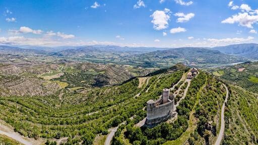 Santa Maria de Mur monastery and castle, Catalonia, Spain.