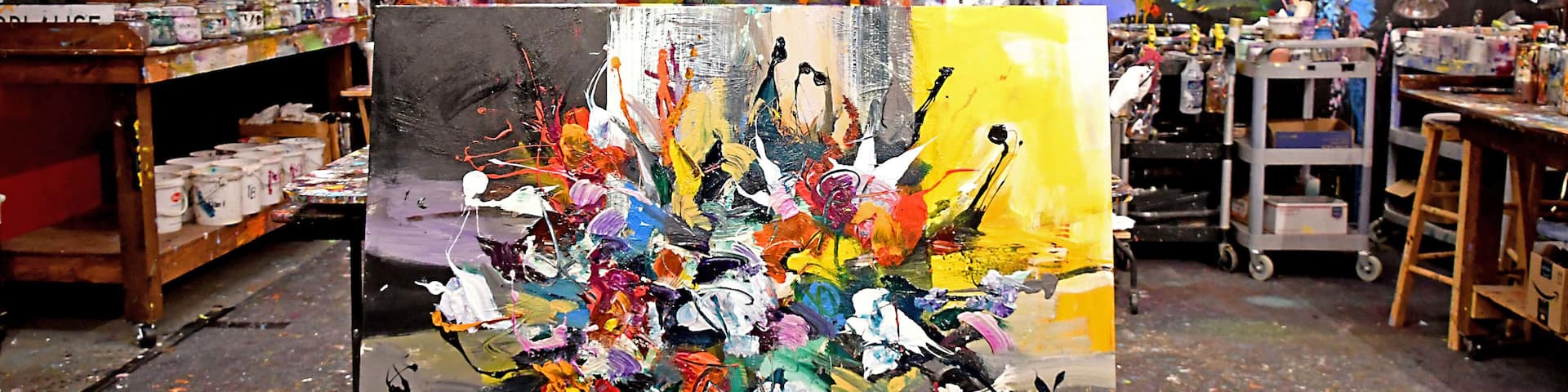 Really cool art studio. You are encouraged to look, as well as touch and even photograph the works of art. His use of color is really amazing