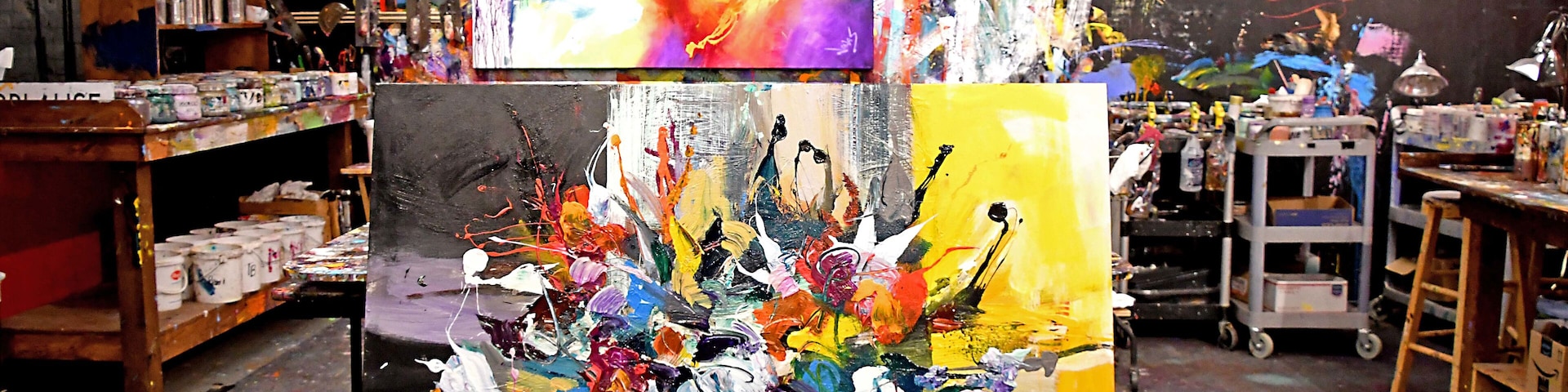 Really cool art studio. You are encouraged to look, as well as touch and even photograph the works of art. His use of color is really amazing