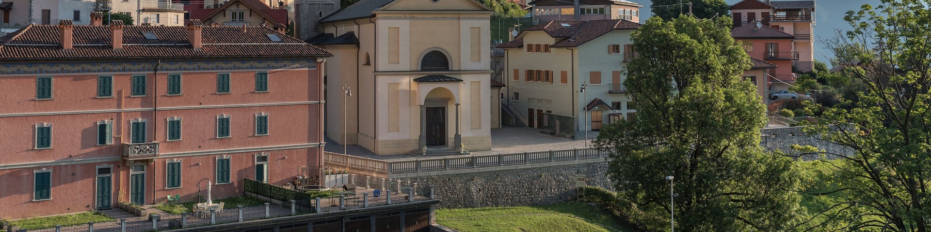 Morning landscape of the Italian mountain village