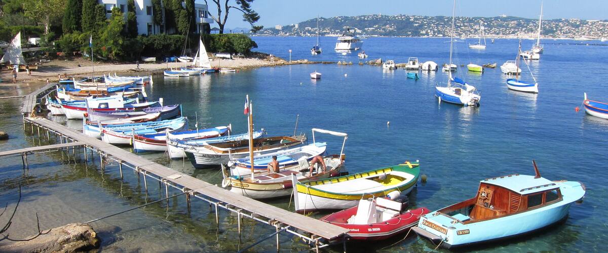 The harbour of "l'Olivette", located on the Cape of Antibes, on the French Riviera.