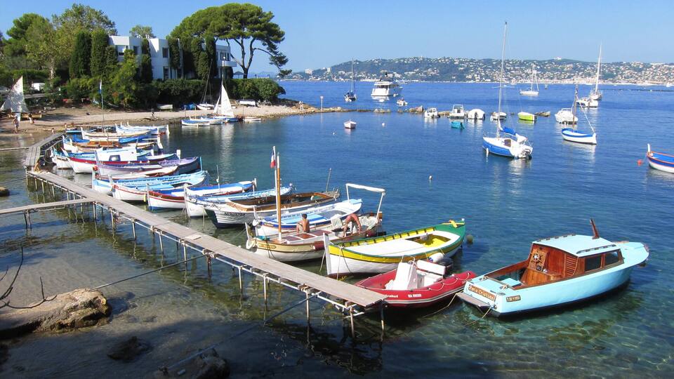 The harbour of "l'Olivette", located on the Cape of Antibes, on the French Riviera.