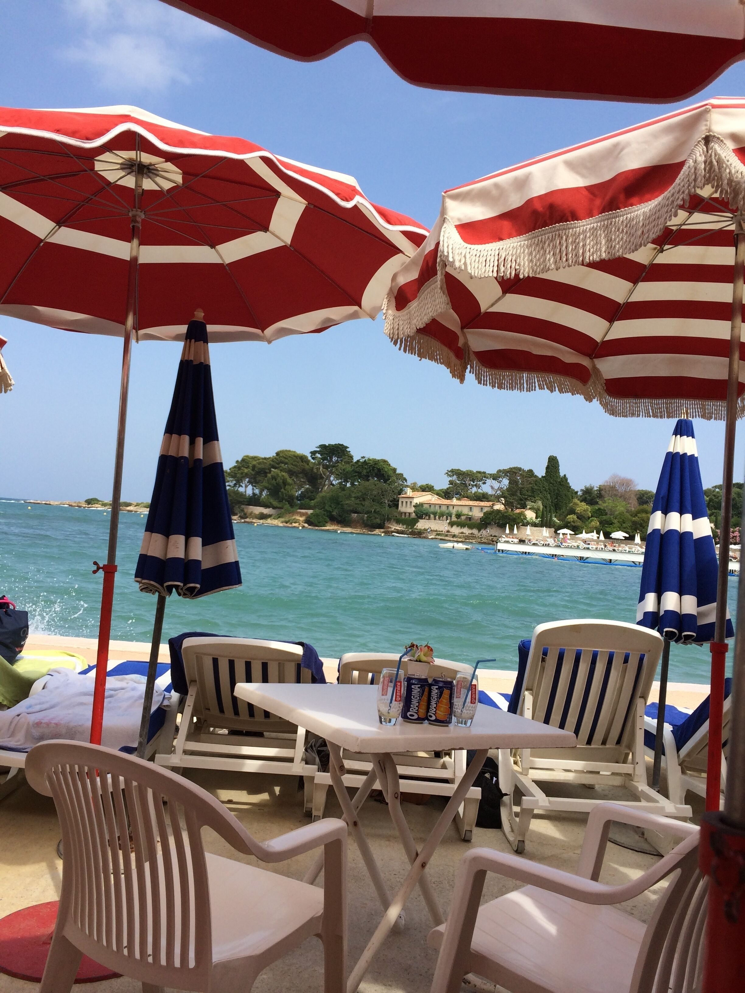 Under the umbrellas at Cap d'Antibes lido