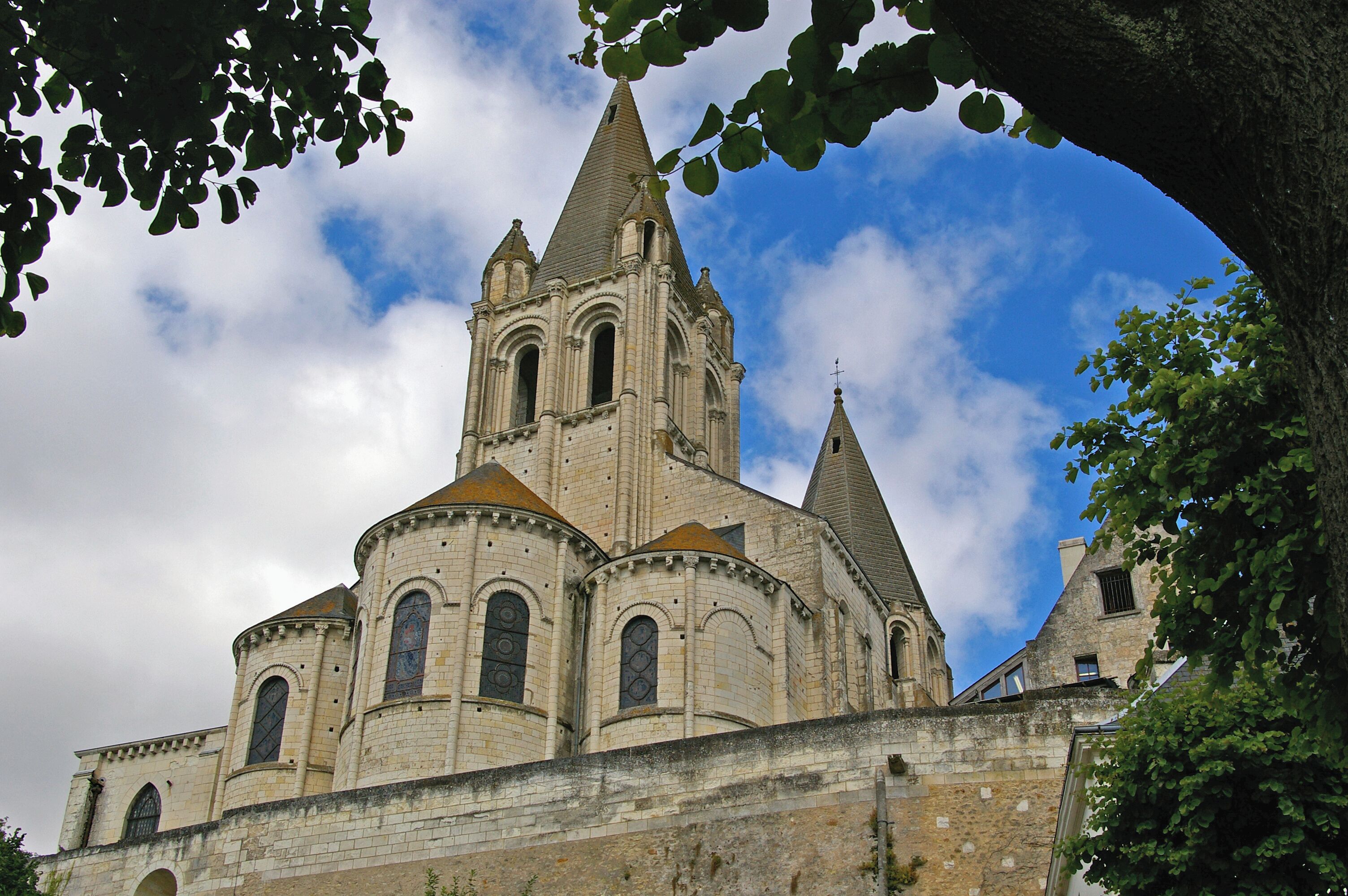 A historic cathedral with multiple spires and arched windows.