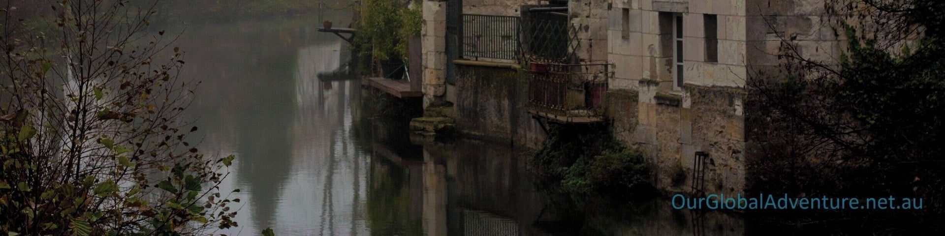 The medieval township of Loches, on a misty foggy day...