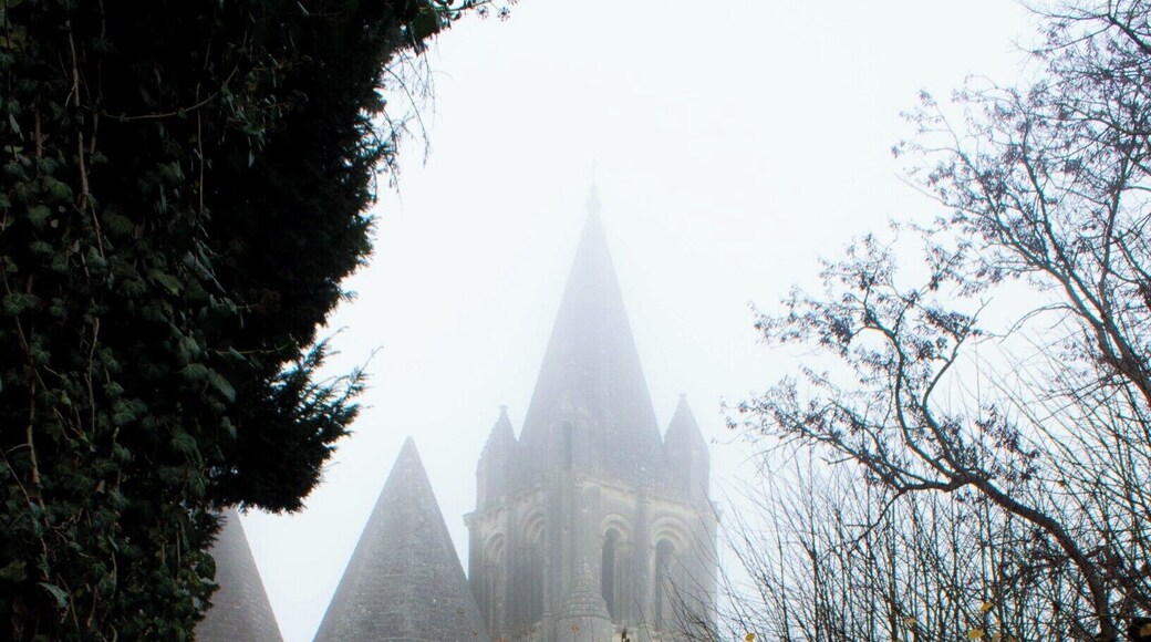 The medieval township of Loches, on a misty foggy day...