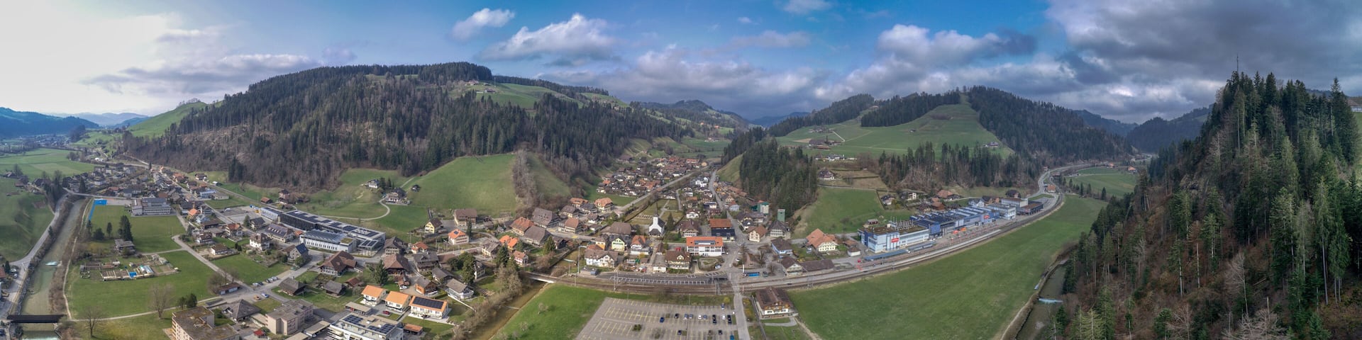 Stadtpanorama von Trubschachen, Emmental