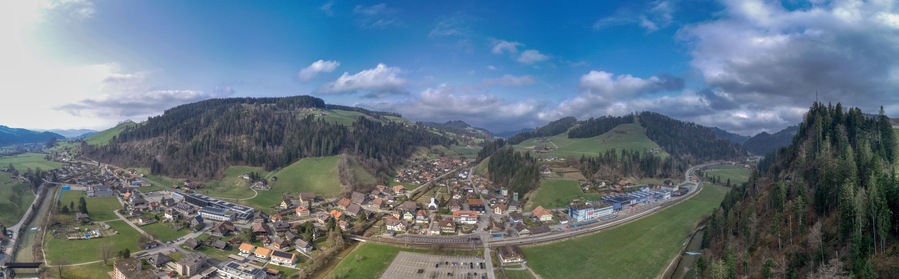 Stadtpanorama von Trubschachen, Emmental