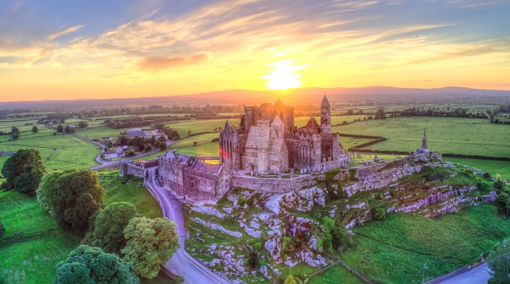 The Rock of Cashel, one of Ireland’s top attractions, group of Medieval buildings set on limestone.