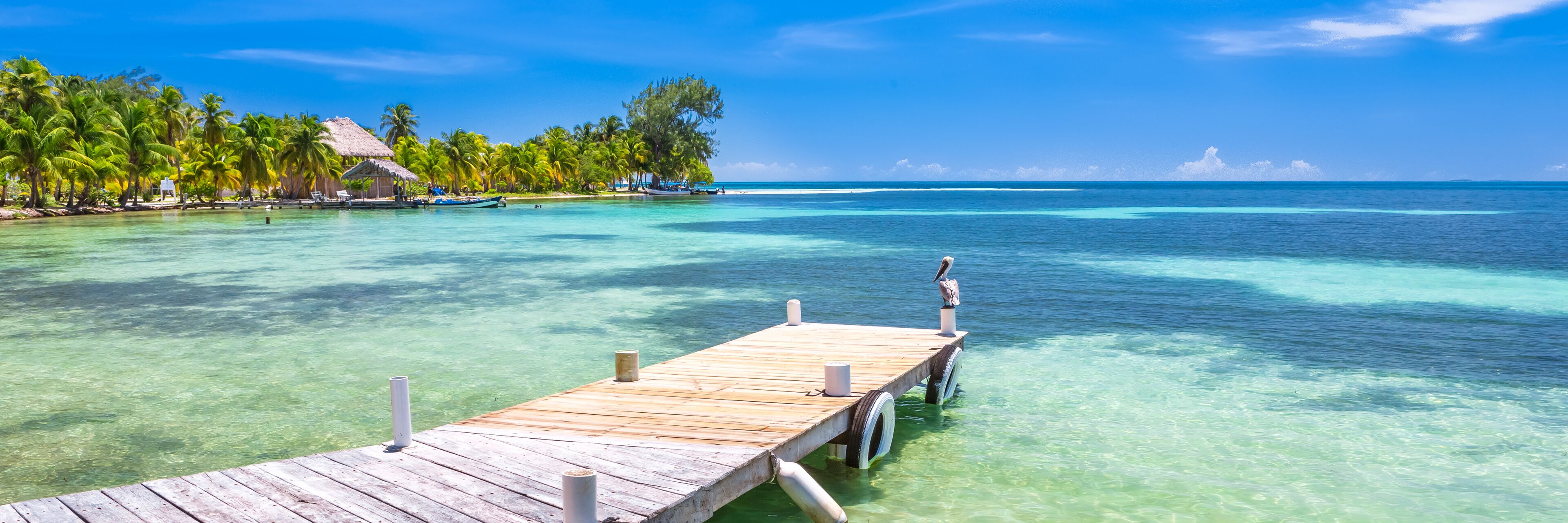 Belize, a tropical paradise in Central America. Web banner panoramic view.