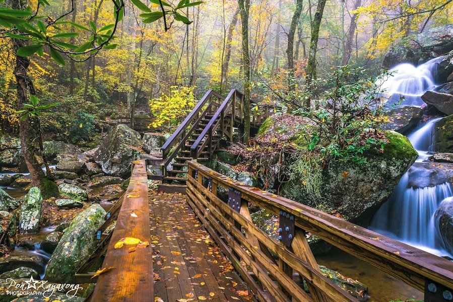 Beautiful park during the falls season. alot of Trail with nice little falls and also a 80 ft. waterfall called High Shoals falls. wear good shoes many rocks and steps.