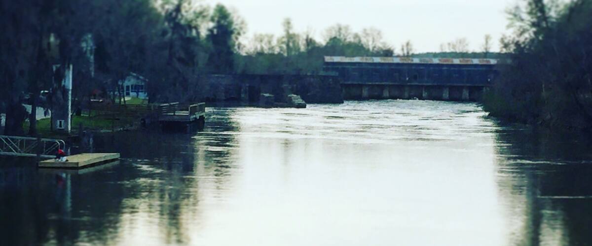 Facing the locks on the Augusta canal at the Savannah River Rapids