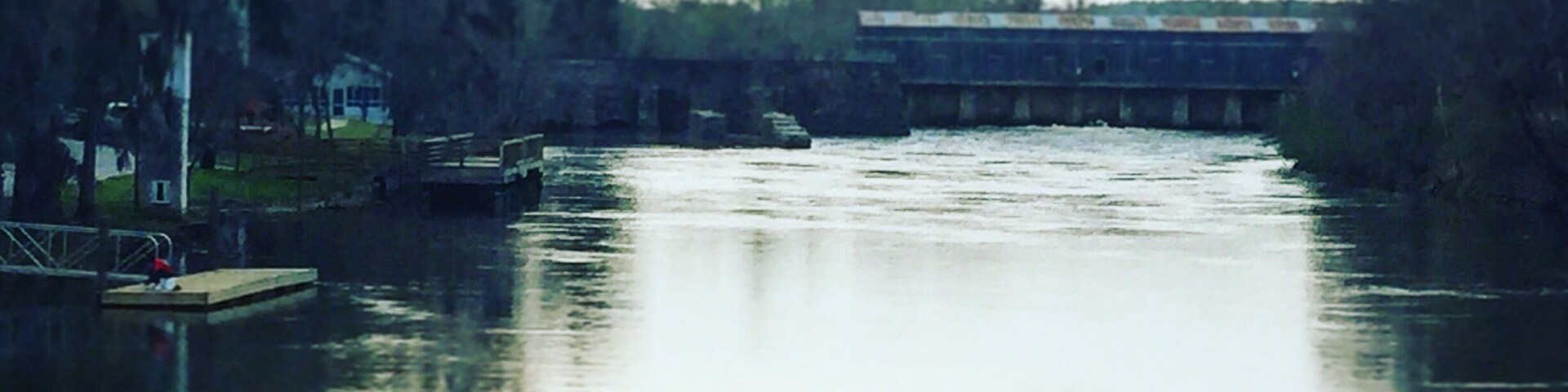 Facing the locks on the Augusta canal at the Savannah River Rapids