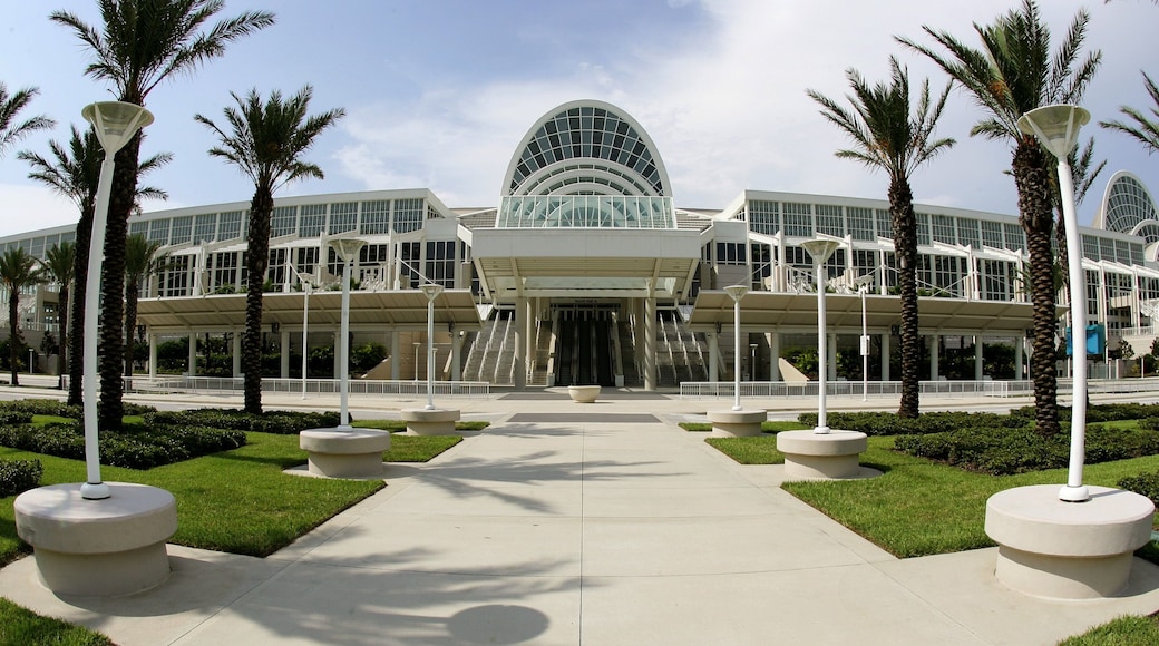 Orange County Convention Center showing modern architecture and theater scenes