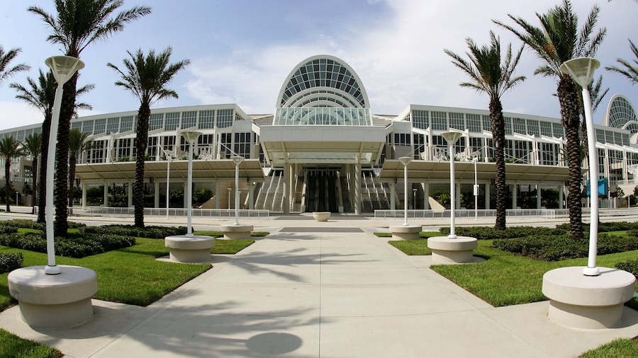 Orange County Convention Center showing modern architecture and theater scenes