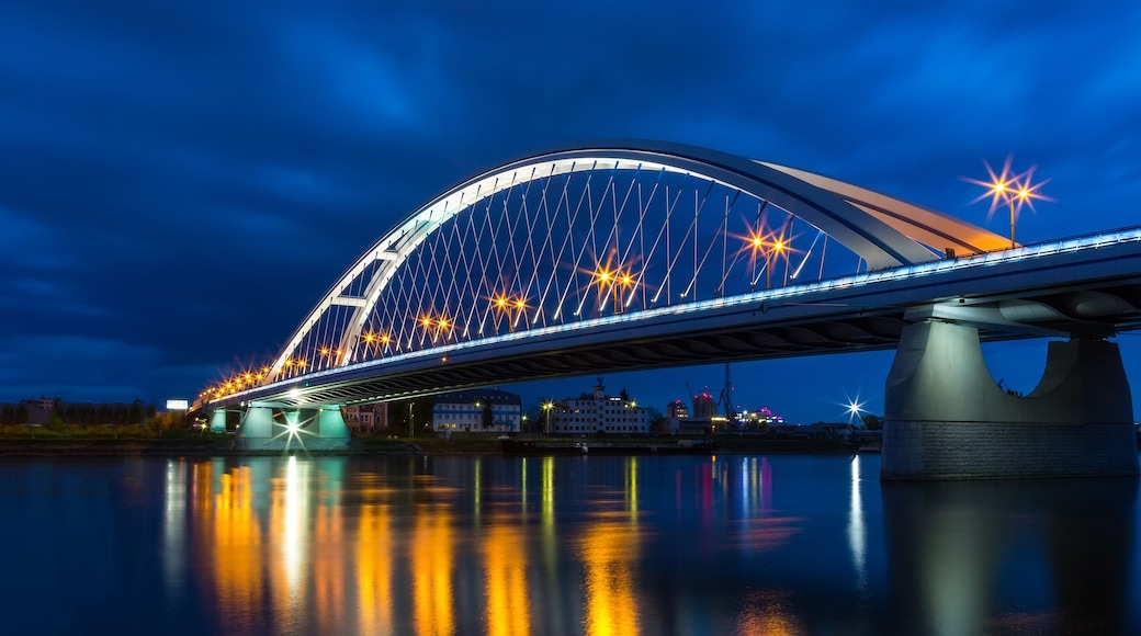 Apollo bridge in the evening in Bratislava. Slovakia
