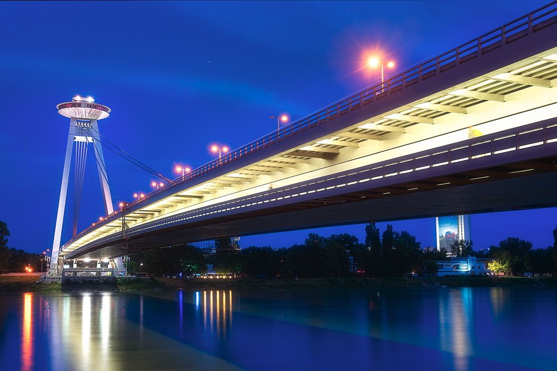 There it is. The UFO on the bridge. 6 Euros gets you up for a cool view of the city.

http://www.alwayswanderlust.com/a-day-in-bratislava-the-beauty-on-the-danube/