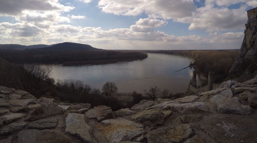 Looking over from the ruins of Devin castle in Slovakia across to Austria on the other side of the Danube, the old border of he iron curtain.
http://www.theroamingrenegades.com/2015/03/Devin-Castle-Ruins-Slovakia-Border.html
