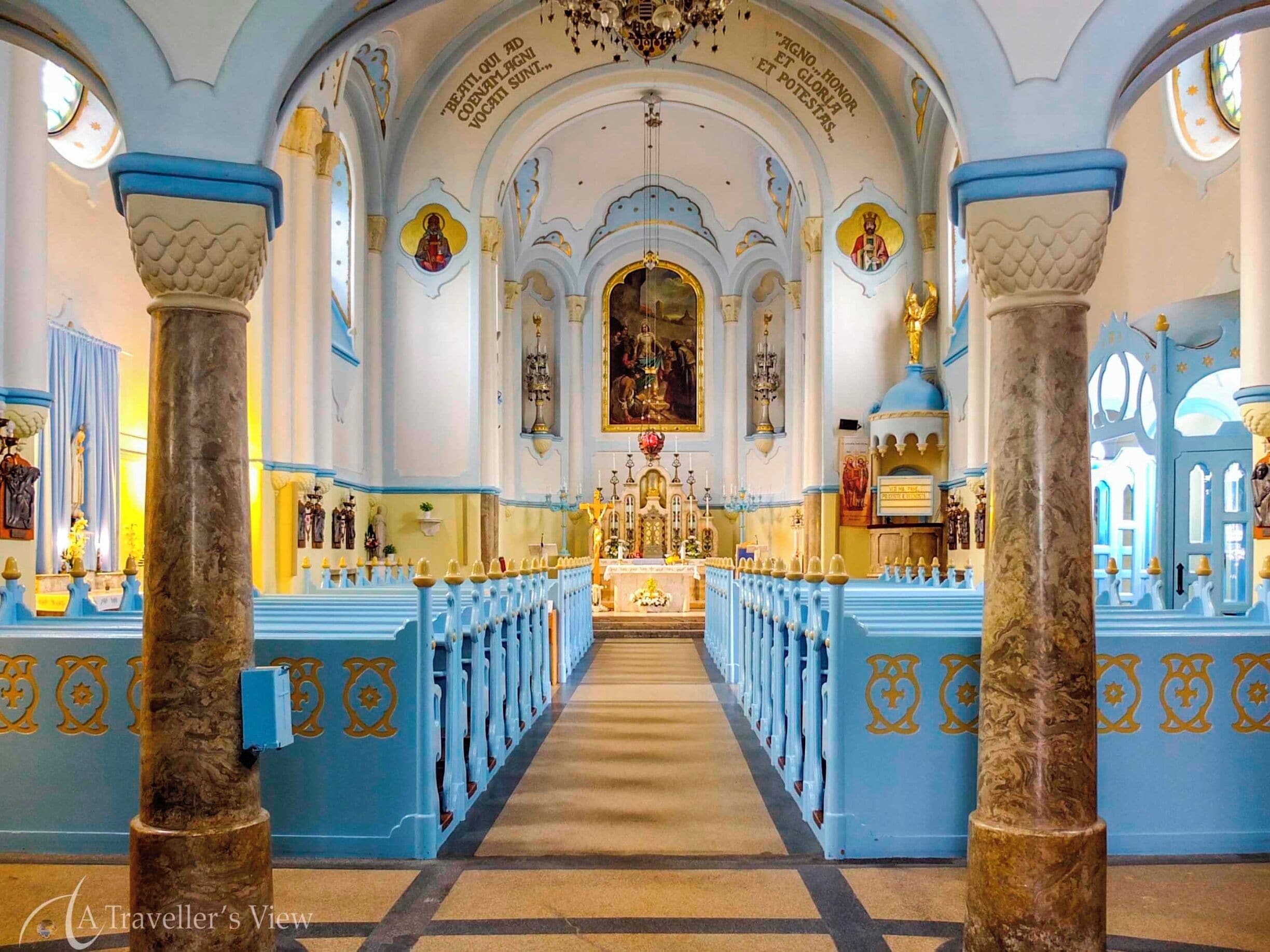 Interior of Church of St. Elisabeth, also known as the Blue Church.
#Blue
#architecture.
#Colorful