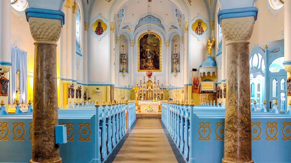 Interior of Church of St. Elisabeth, also known as the Blue Church.
#Blue
#architecture.
#Colorful
