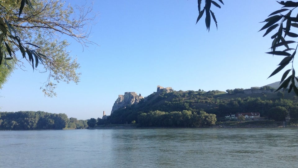 Devín castle is a great day trip from Bratislava. To get here take bus #28 or #29 from Most SNP, or alternatively take the boat (summer season only).
This photo was taken from the Austrian side of the Danube (which you can reach by bus #801 to Hainburg). There is a small stoney beach here, which is mostly in shadow during the day, so a great place to go when the weather is hot.
#lovemytown #malekarpaty