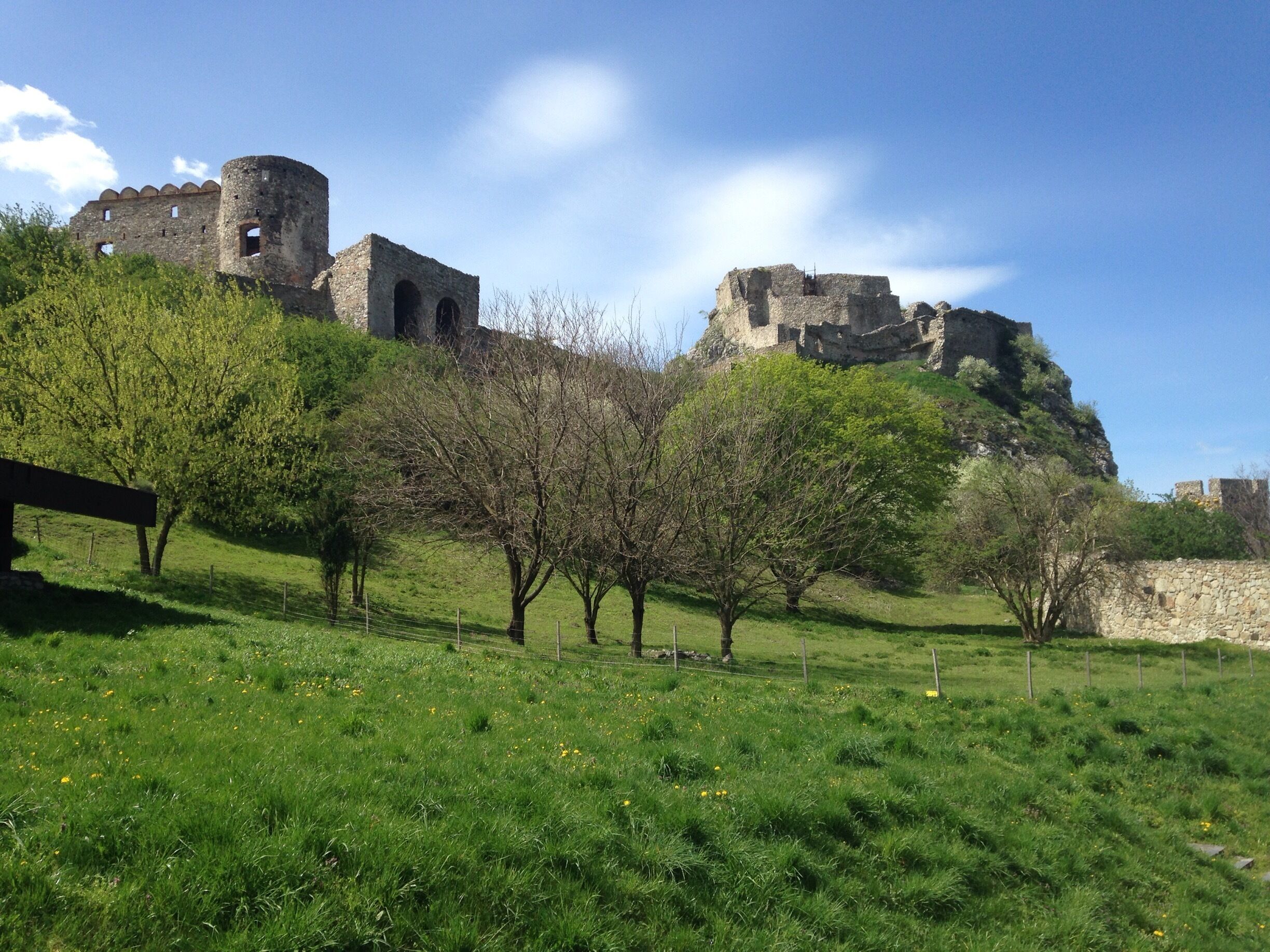 Owing to its strategic position, the cliff (altitude of 212 meters) at the confluence of the Danube and Morava rivers was an ideal place for a fort. Its owner could control the important trade route along the Danube as well as one branch of the Amber Road. That is why the site has been settled since the Neolithic and fortified since the Bronze and Iron Age. Later, both the Celts and the Romans built strong fortresses there. In the Roman ruins, the first Christian church located North of the Danube has been identified.

The castle stands just inside Slovak territory on the frontier between Slovakia (previously part of Czechoslovakia) and Austria. The border runs from west to east along the Morava River and subsequently the Danube. Prior to 1989, the Iron Curtain between the Eastern Bloc and the West ran just in front of the castle. Although the castle was open to the public, the area surrounding it constituted a restricted military zone, and was heavily fortified with watchtowers and barbed wire. After the Velvet Revolution the area was demilitarised. #hiking 