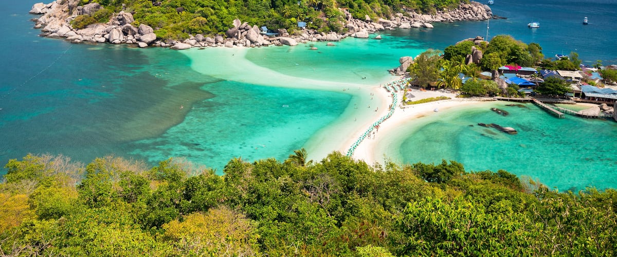 View point of Nang Yuan island of Koh Tao island Thailand