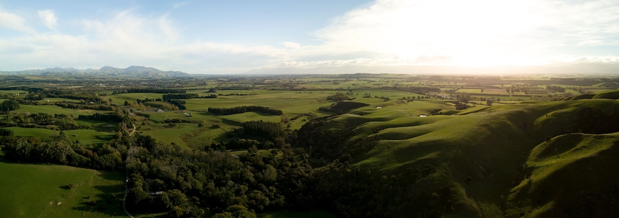 Amazingly Beautiful Martinborough Sunset Aerial Panorama