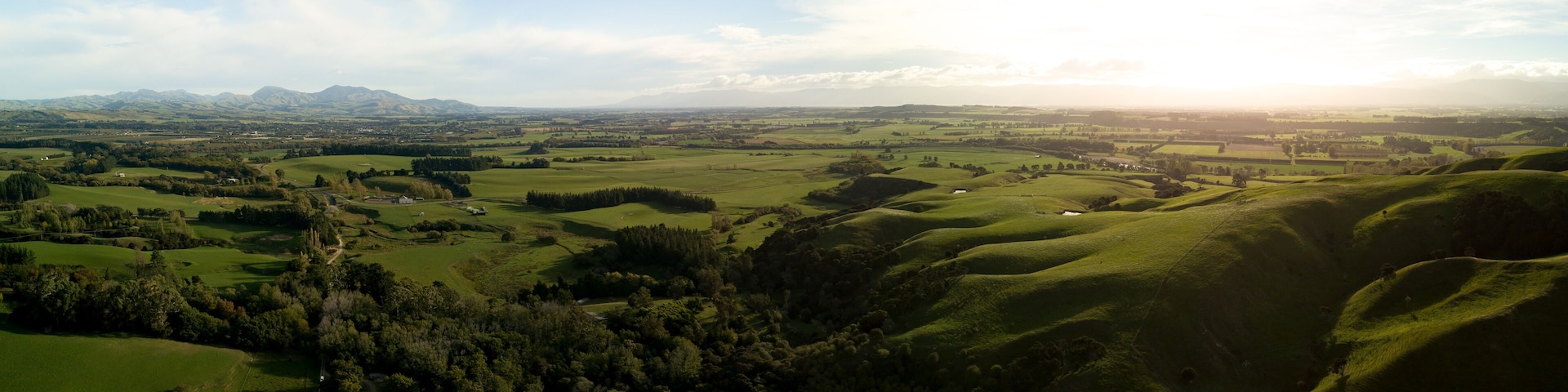 Amazingly Beautiful Martinborough Sunset Aerial Panorama