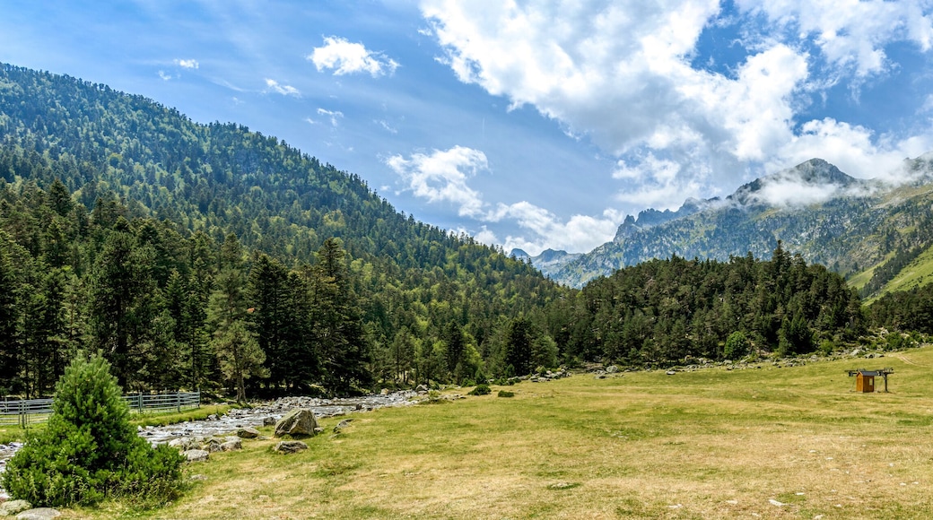 Panorama scene of stunning mountain landscape near the town of Cauterets, National park Pyrenees, France