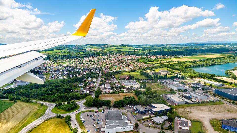 Landing at Euroairport Basel-Mulhouse-Freiburg