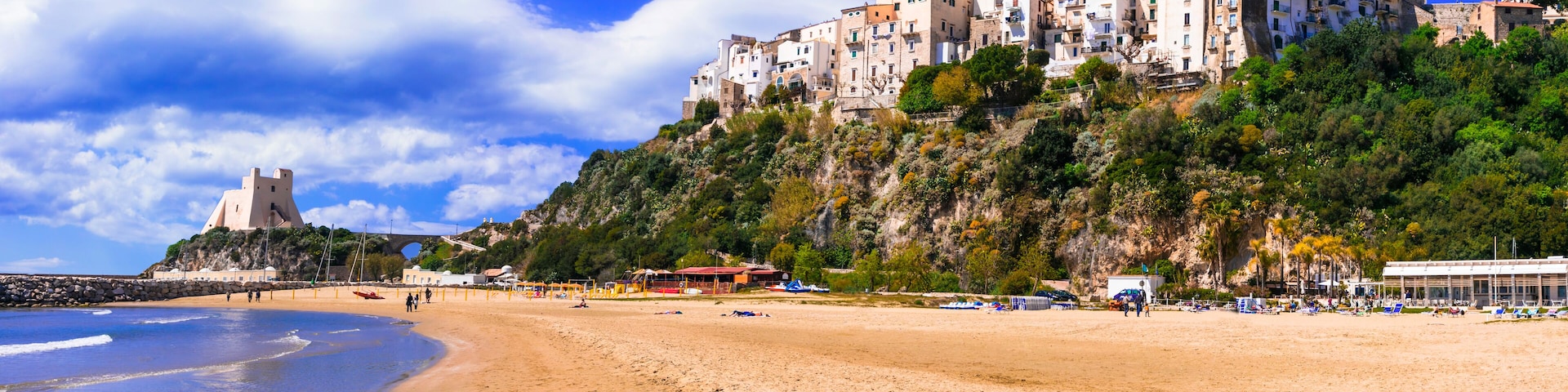 Italian summer holidays - beautiful Sperlonga town with wide beach, Shutterstock ID 1061688089, Purchase Order: -
