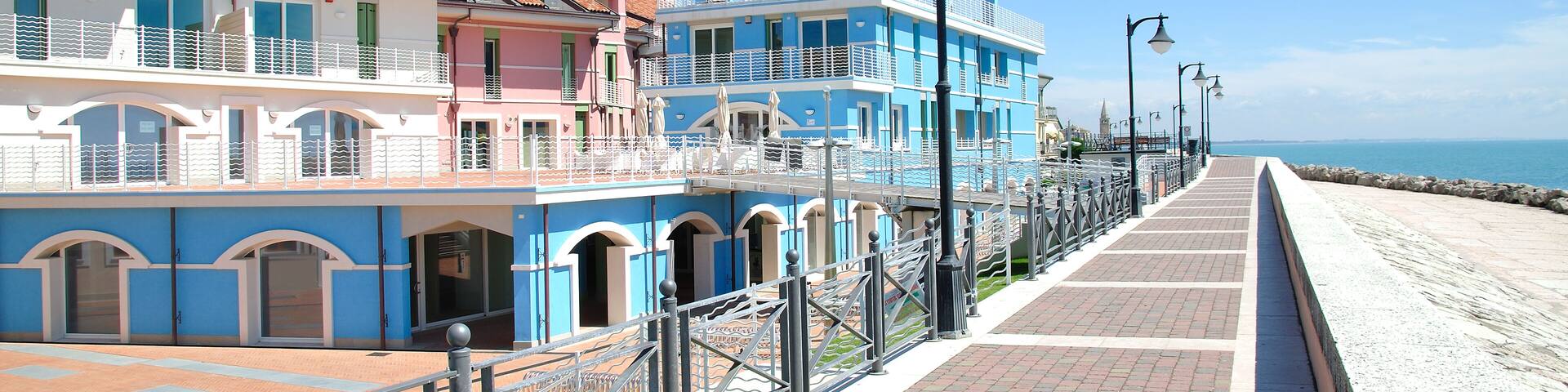 the Promenade in the Seaside Resort of Caorle,venetian Riviera,Italy