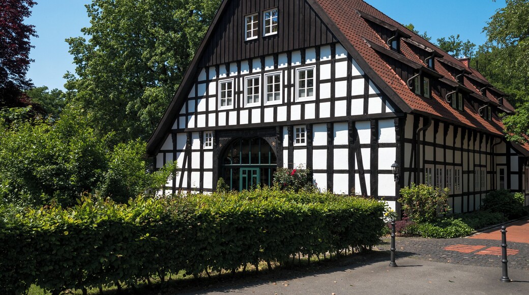 Timber-framed house at Grönenbergpark in Melle. Osnabrück Land, Lower Saxony, Germany
