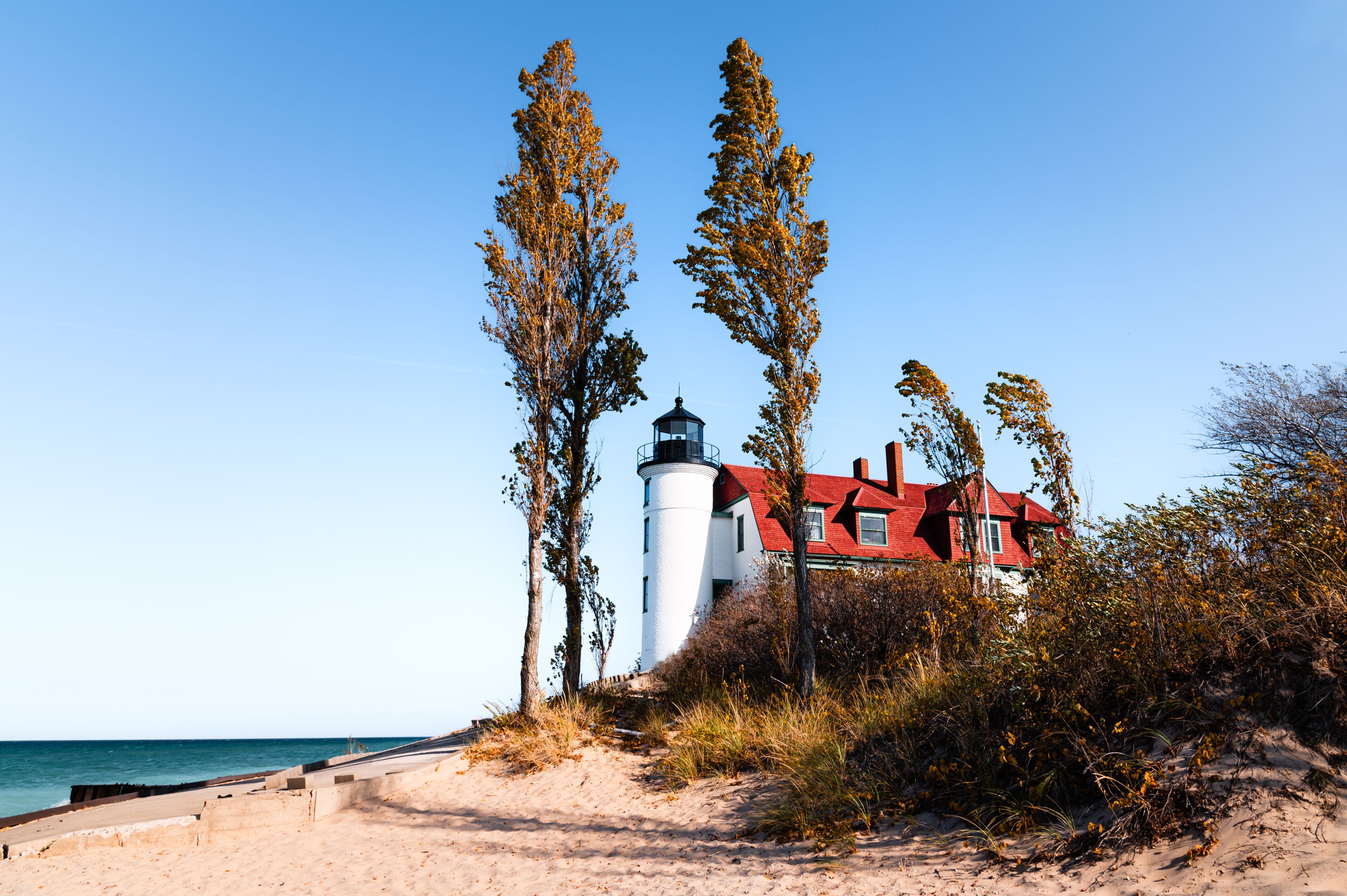 Point Betsie Lighthouse on Lake Michigan in Frankfort, Michigan