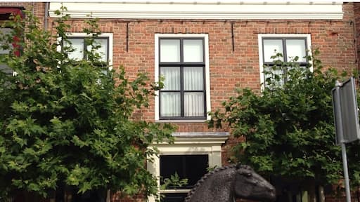 Impressive horse on the market square. Think it is related to the yearly horse fair. http://www.paardenmarktvianen.nl/fotogalerie/aardenmarkt-2012