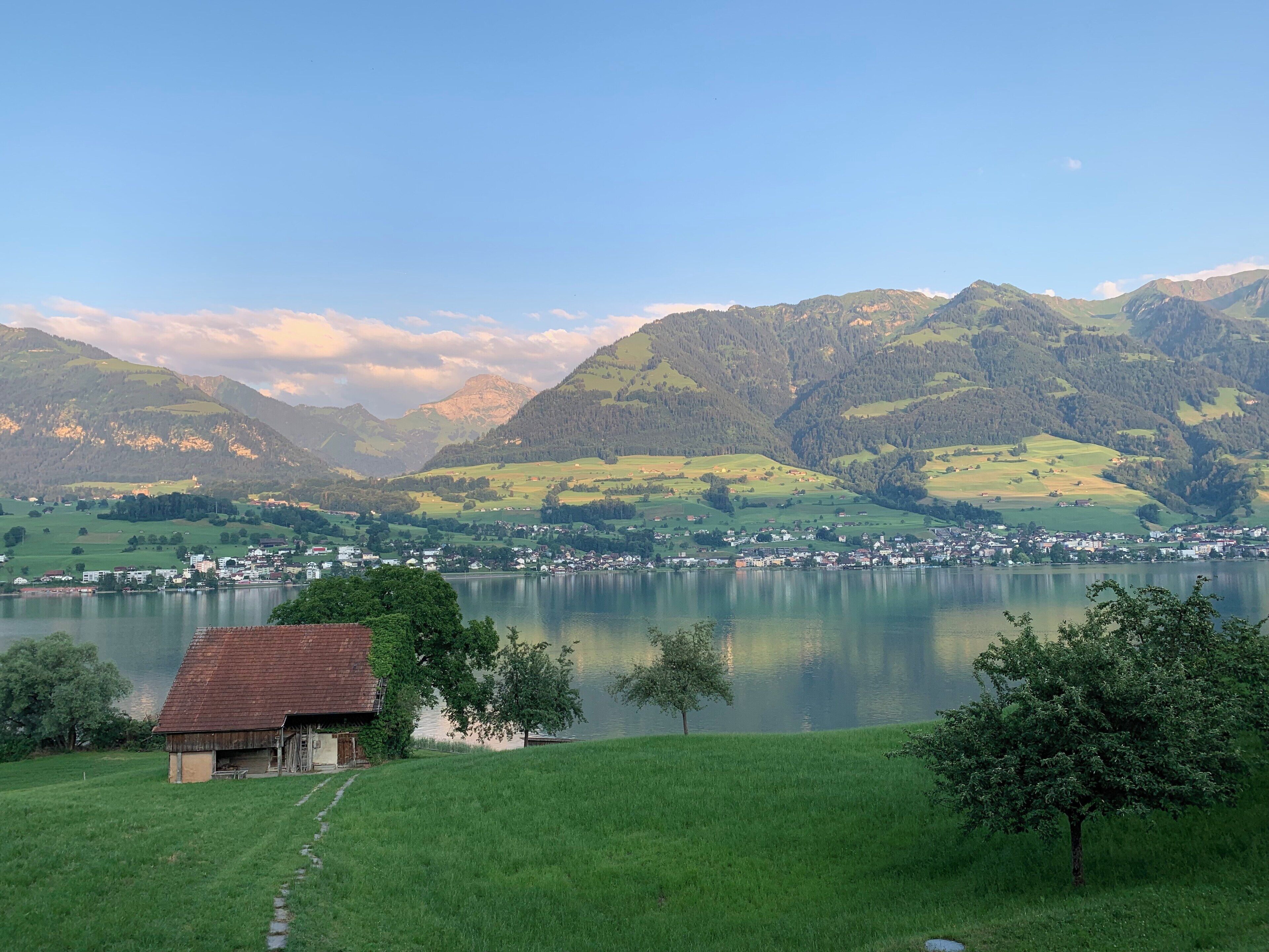 Beautiful Lake Sarnen views on a clear summer evening...Swiss nature at its best