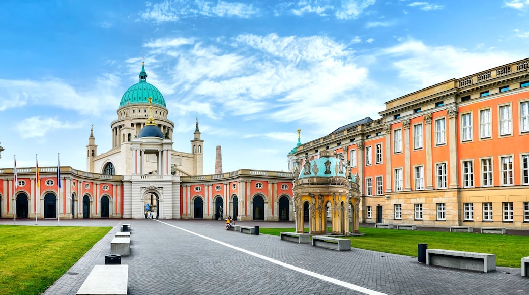 St. Nicholas' Church and the Landtag (Parliament) of Brandenburg in Potsdam, Germany.