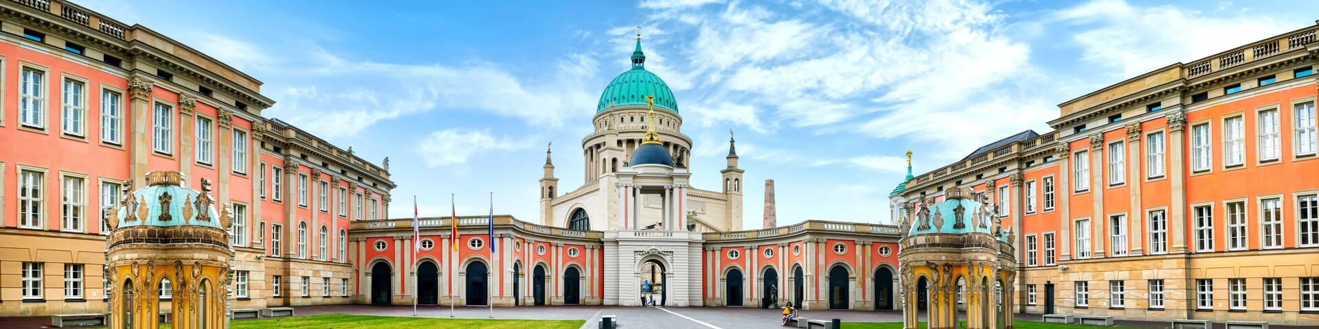 St. Nicholas' Church and the Landtag (Parliament) of Brandenburg in Potsdam, Germany.