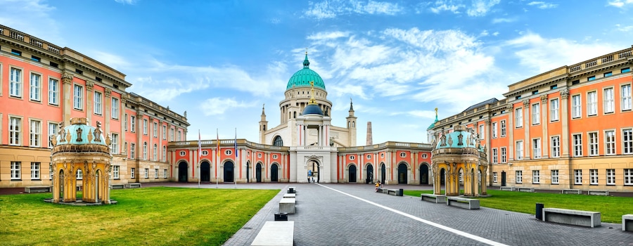 St. Nicholas' Church and the Landtag (Parliament) of Brandenburg in Potsdam, Germany.
