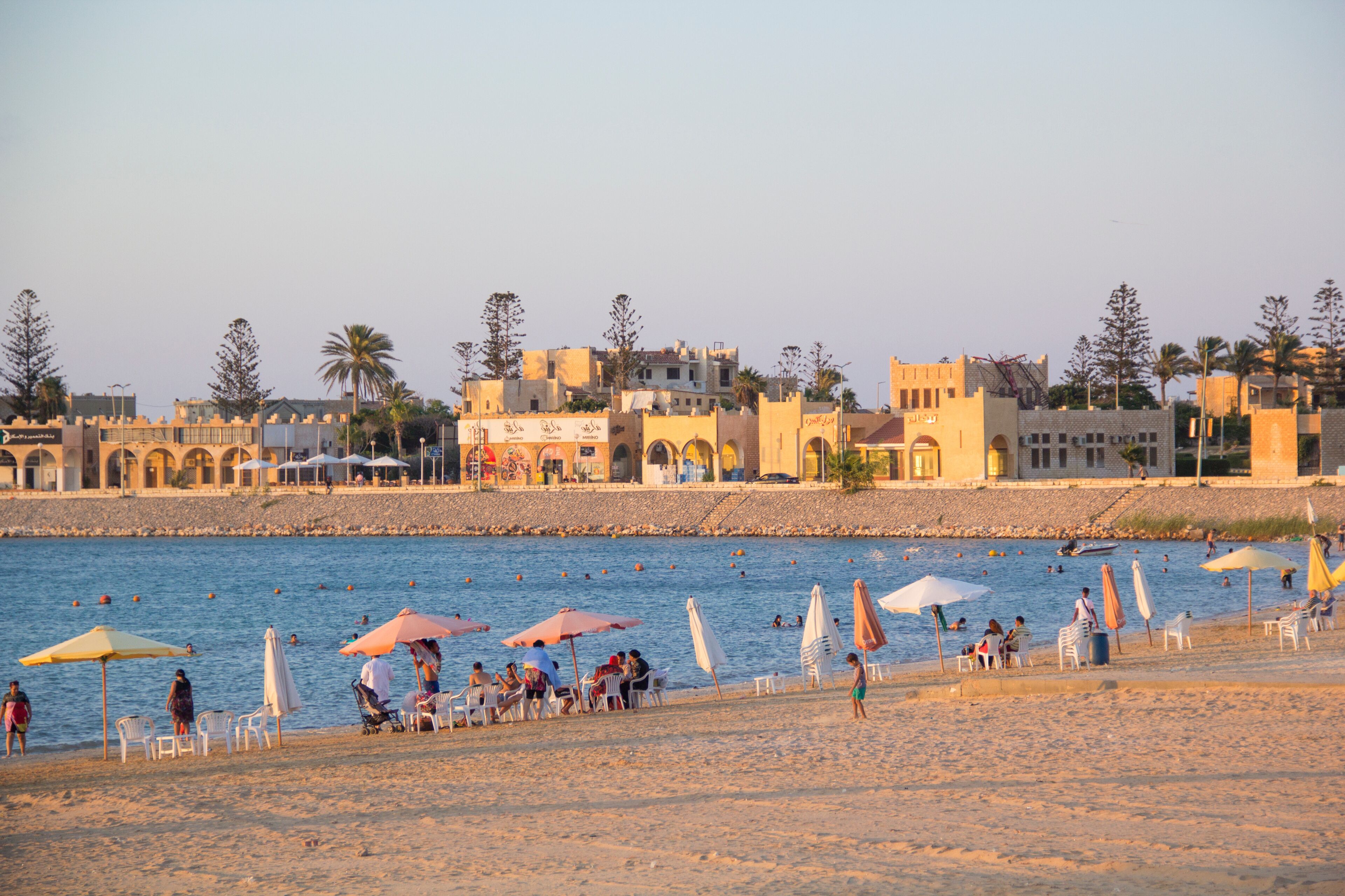Beautiful view of the residential complex Marina in the center of Alamein, Egypt