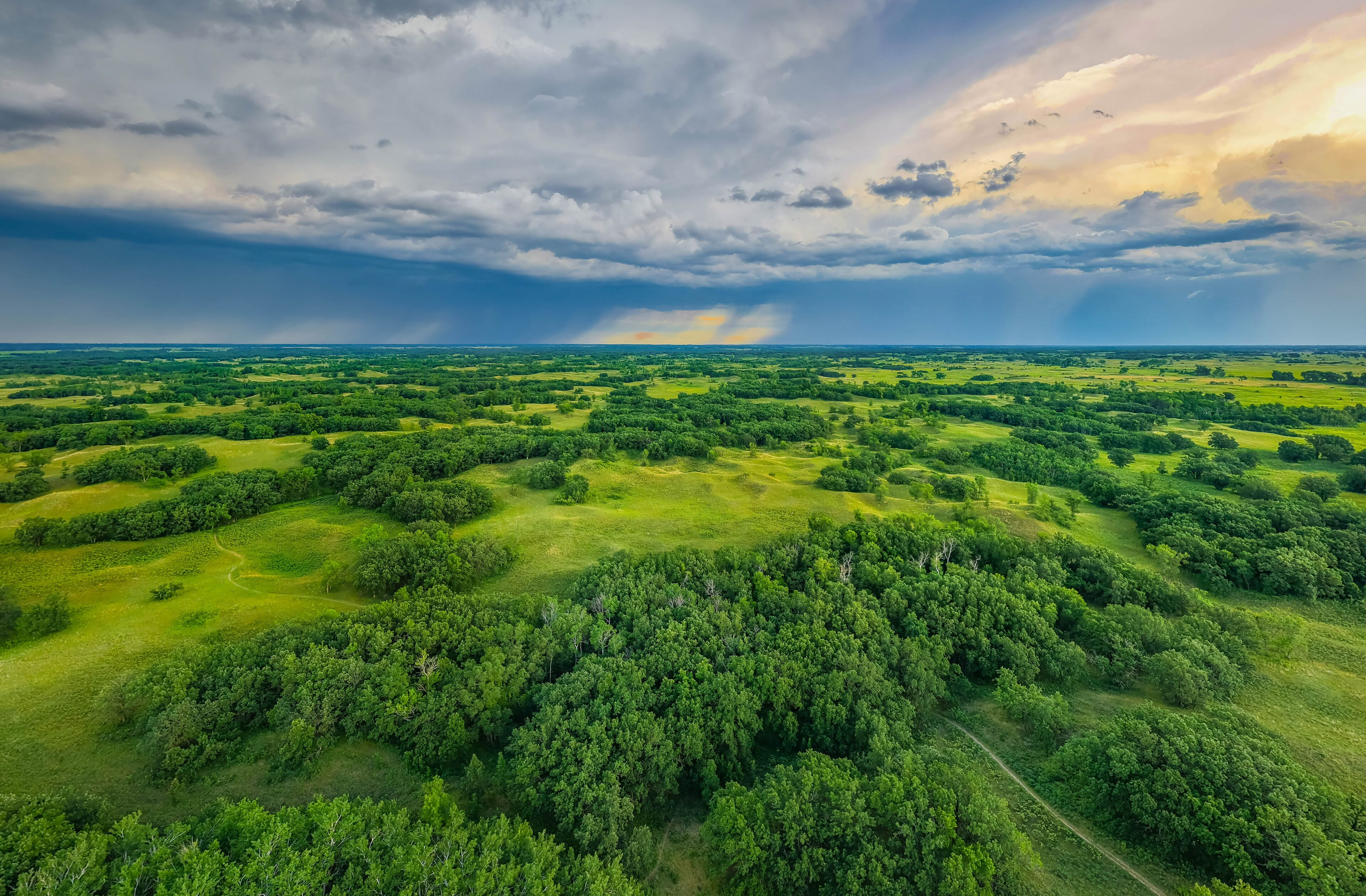 Sheyenne National Grassland Aerial Sunset